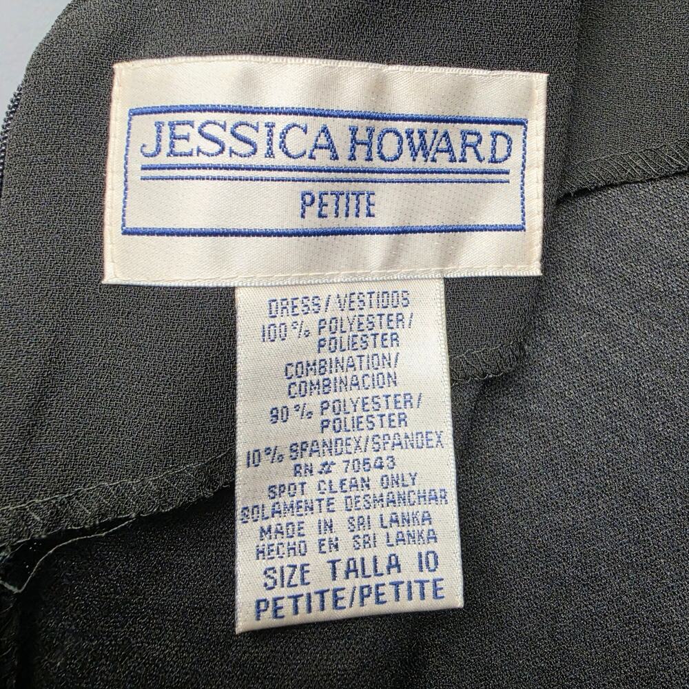 Jessica Howard Dress Womens 10P Black Metallic Sheath Sleeveless Evening Velvet - Picture 3 of 8